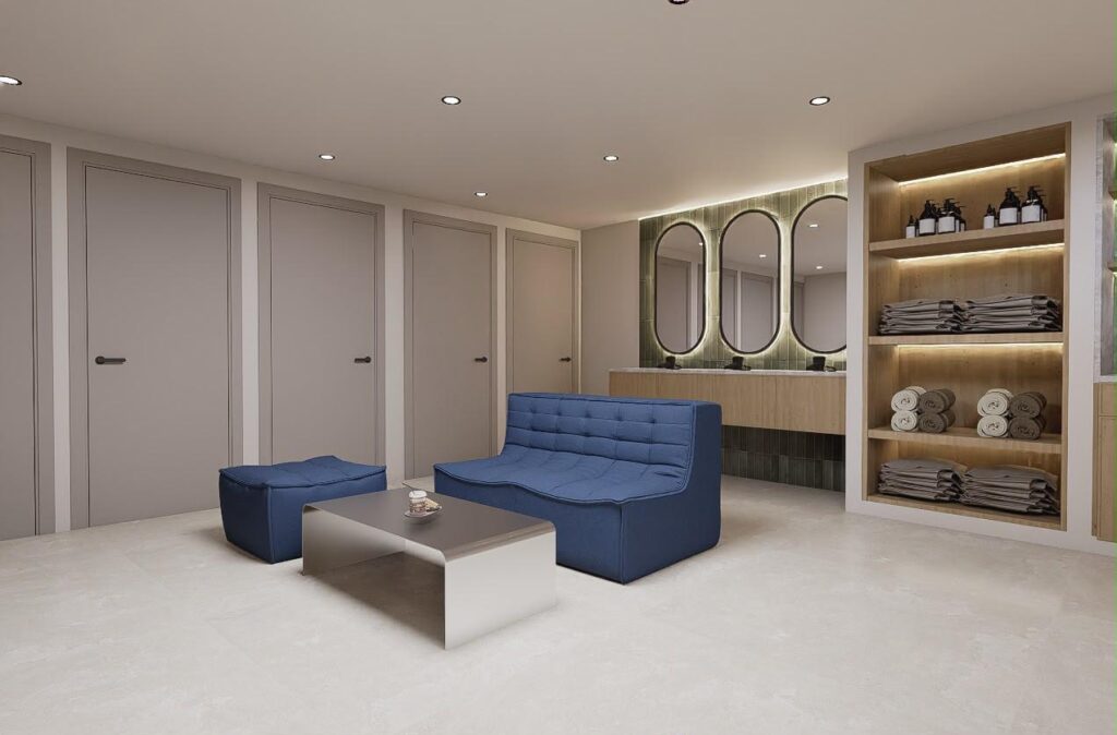 Vestiaires et salles de bain